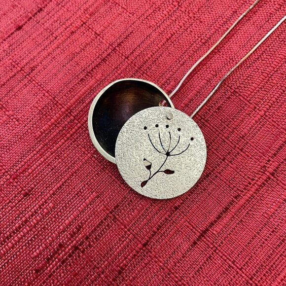 Jessie Senecal Handmade Sterling Silver "Dandelion" Locket - Picture 2 of 5
